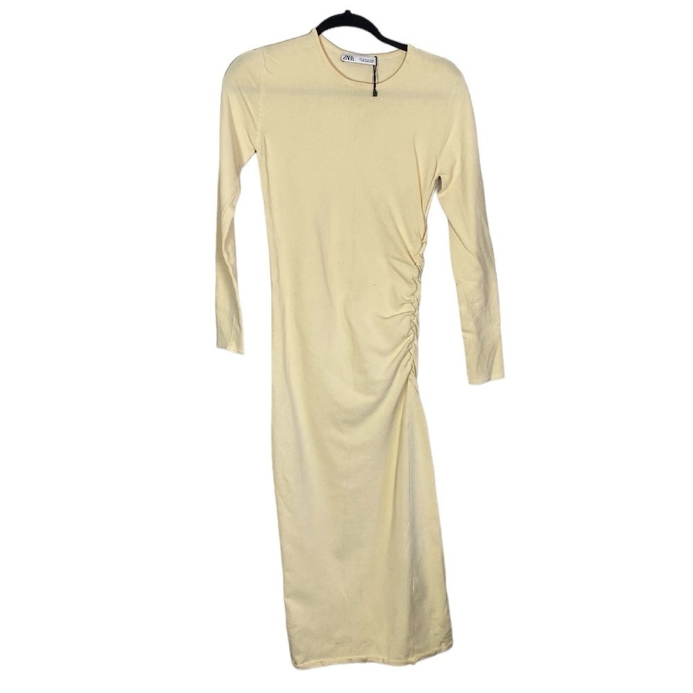 Zara cream midi length knit dress